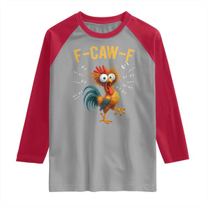 Funny F Caw F 67 Meme Raglan Shirt Cartoon Rooster Chicken Poultry Humor TS11 Sport Gray Red Print Your Wear