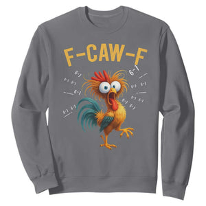 Funny F Caw F 67 Meme Sweatshirt Cartoon Rooster Chicken Poultry Humor TS11 Charcoal Print Your Wear