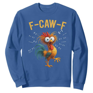 Funny F Caw F 67 Meme Sweatshirt Cartoon Rooster Chicken Poultry Humor TS11 Royal Blue Print Your Wear
