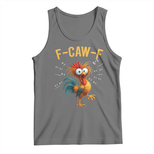 Funny F Caw F 67 Meme Tank Top Cartoon Rooster Chicken Poultry Humor TS11 Black Heather Print Your Wear