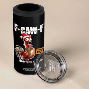 Funny F Caw F 67 Meme Christmas 4 in 1 Can Cooler Tumbler Xmas Cartoon Rooster Chicken Poultry Humor TS11 Print Your Wear