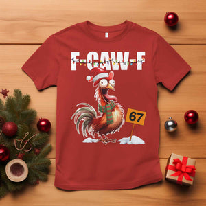 Funny F Caw F 67 Meme Christmas T Shirt Xmas Cartoon Rooster Chicken Poultry Humor TS11 Red Print Your Wear