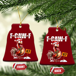 Funny F Caw F 67 Meme Christmas Ceramic Ornament Xmas Cartoon Rooster Chicken Poultry Humor TS11 Print Your Wear