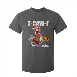 Funny F Caw F 67 Meme Christmas T Shirt For Kid Xmas Cartoon Rooster Chicken Poultry Humor TS11 Dark Heather Print Your Wear