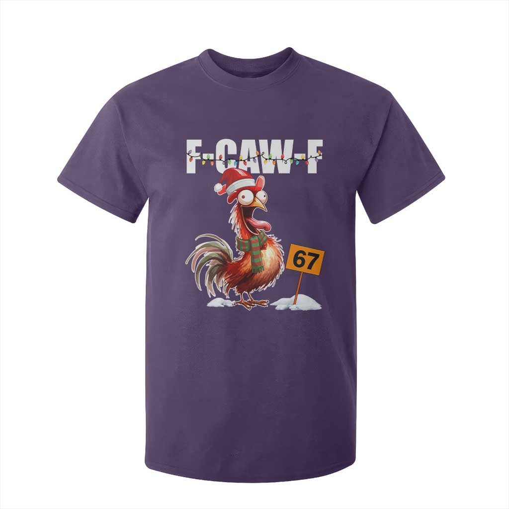 Funny F Caw F 67 Meme Christmas T Shirt For Kid Xmas Cartoon Rooster Chicken Poultry Humor TS11 Purple Print Your Wear