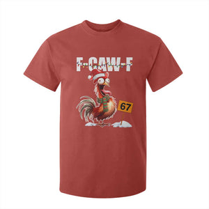 Funny F Caw F 67 Meme Christmas T Shirt For Kid Xmas Cartoon Rooster Chicken Poultry Humor TS11 Red Print Your Wear