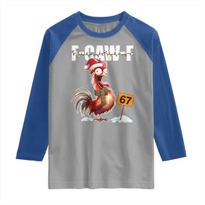 Funny F Caw F 67 Meme Christmas Raglan Shirt Xmas Cartoon Rooster Chicken Poultry Humor TS11 Sport Gray Royal Print Your Wear