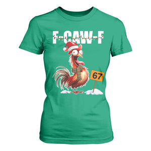 Funny F Caw F 67 Meme Christmas T Shirt For Women Xmas Cartoon Rooster Chicken Poultry Humor TS11 Irish Green Print Your Wear