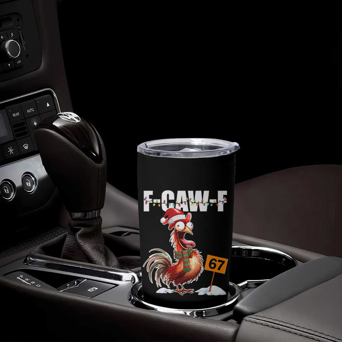 Funny F Caw F 67 Meme Christmas Tumbler Cup Xmas Cartoon Rooster Chicken Poultry Humor TS11 Print Your Wear