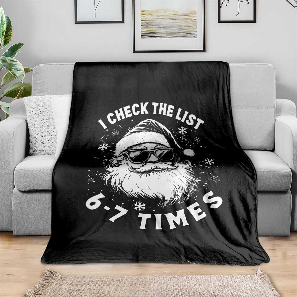 67 Meme Christmas Santa Throw Blanket Funny I Check The List 67 Times TS11 Print Your Wear