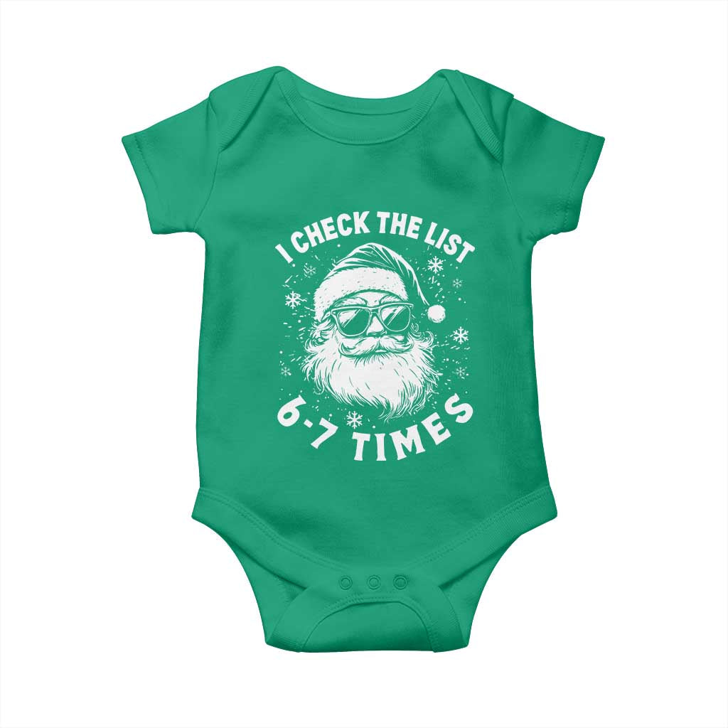 67 Meme Christmas Santa Baby Onesie Funny I Check The List 67 Times TS11 Irish Green Print Your Wear