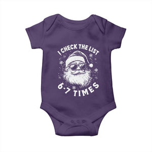 67 Meme Christmas Santa Baby Onesie Funny I Check The List 67 Times TS11 Purple Print Your Wear
