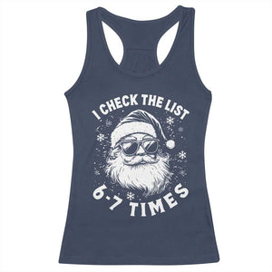 67 Meme Christmas Santa Racerback Tank Top Funny I Check The List 67 Times TS11 Navy Print Your Wear