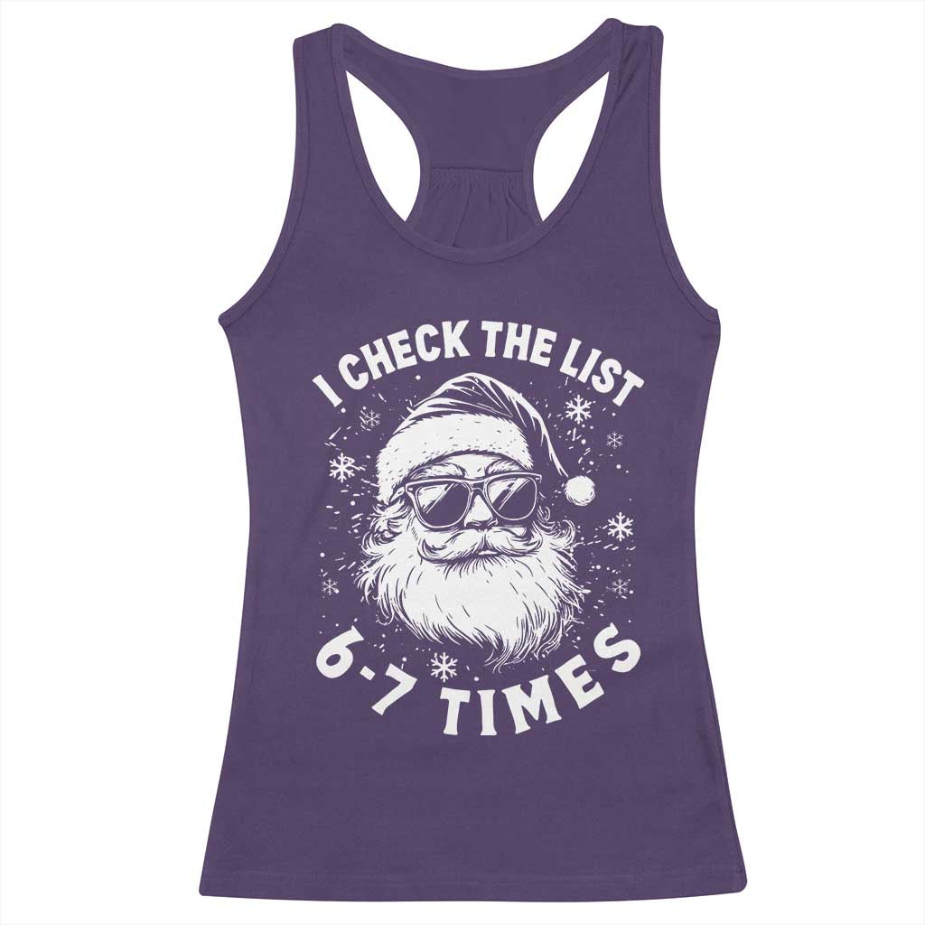 67 Meme Christmas Santa Racerback Tank Top Funny I Check The List 67 Times TS11 Purple Print Your Wear