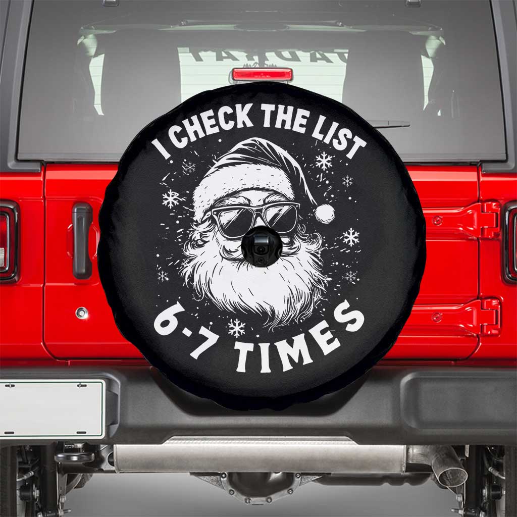 67 Meme Christmas Santa Spare Tire Cover Funny I Check The List 67 Times TS11 Black Print Your Wear