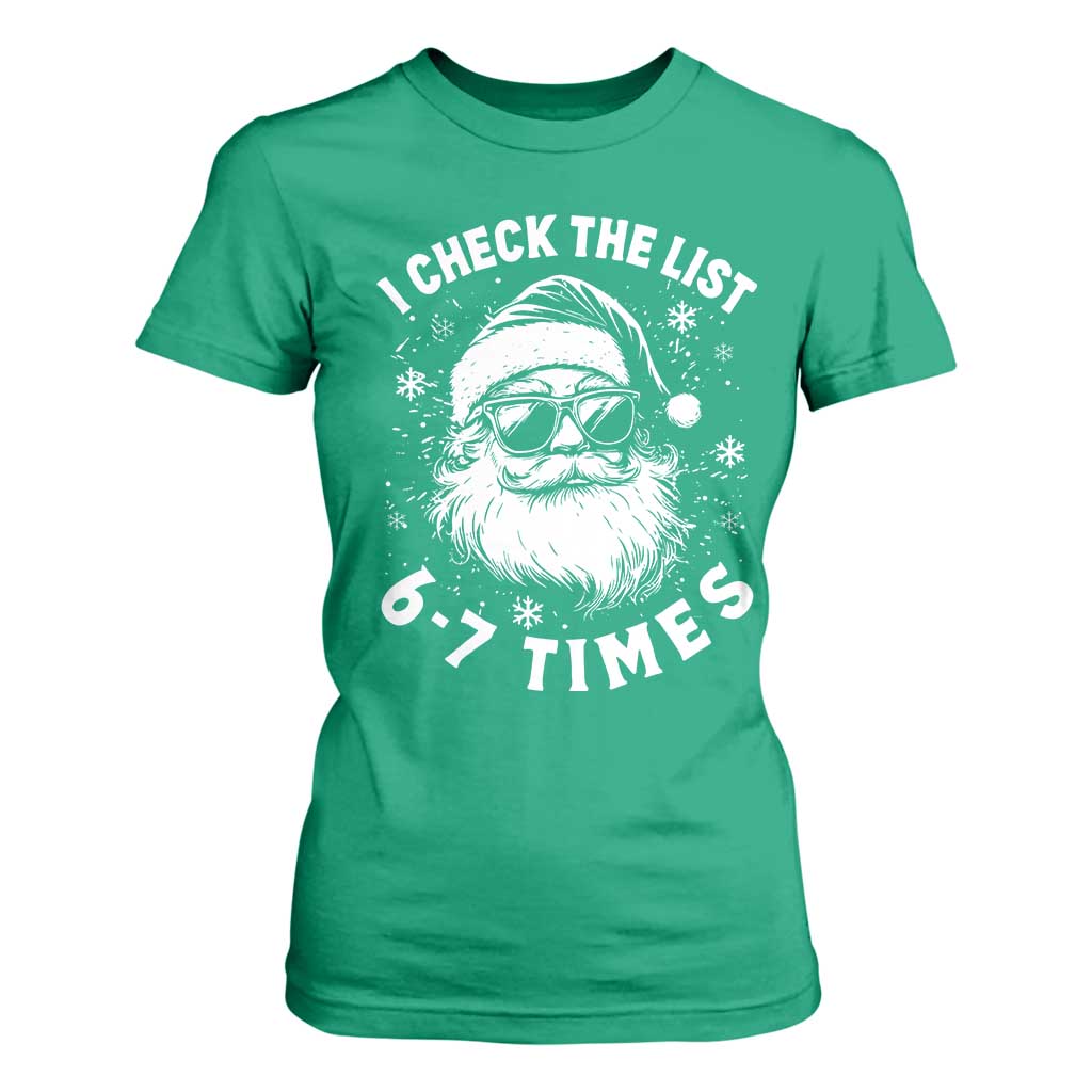 67 Meme Christmas Santa T Shirt For Women Funny I Check The List 67 Times TS11 Irish Green Print Your Wear