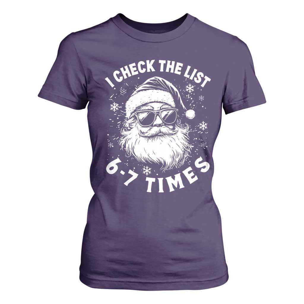 67 Meme Christmas Santa T Shirt For Women Funny I Check The List 67 Times TS11 Purple Print Your Wear