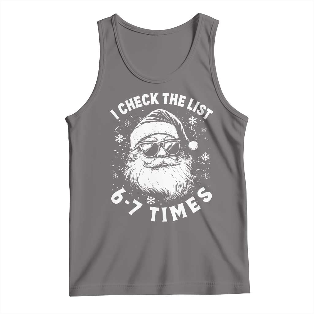 67 Meme Christmas Santa Tank Top Funny I Check The List 67 Times TS11 Deep Heather Print Your Wear