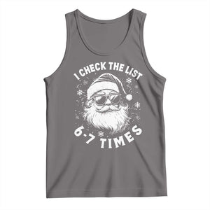 67 Meme Christmas Santa Tank Top Funny I Check The List 67 Times TS11 Deep Heather Print Your Wear