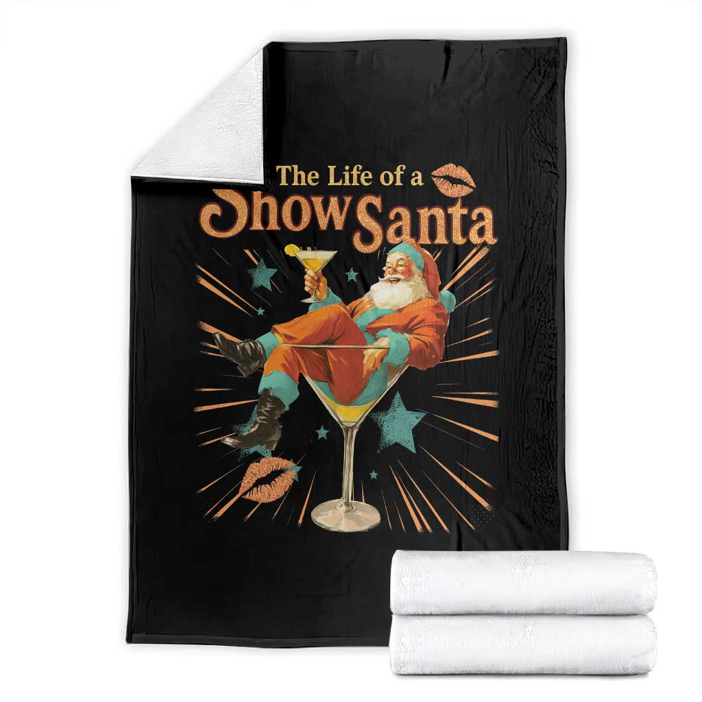 The Life Of The Show Santa Throw Blanket Funny Christmas Orange Santa TS11 Black Print Your Wear