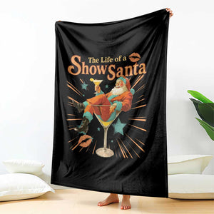 The Life Of The Show Santa Throw Blanket Funny Christmas Orange Santa TS11 Print Your Wear