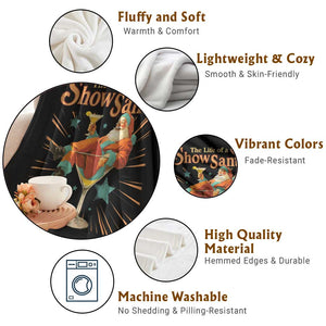 The Life Of The Show Santa Throw Blanket Funny Christmas Orange Santa TS11 Print Your Wear