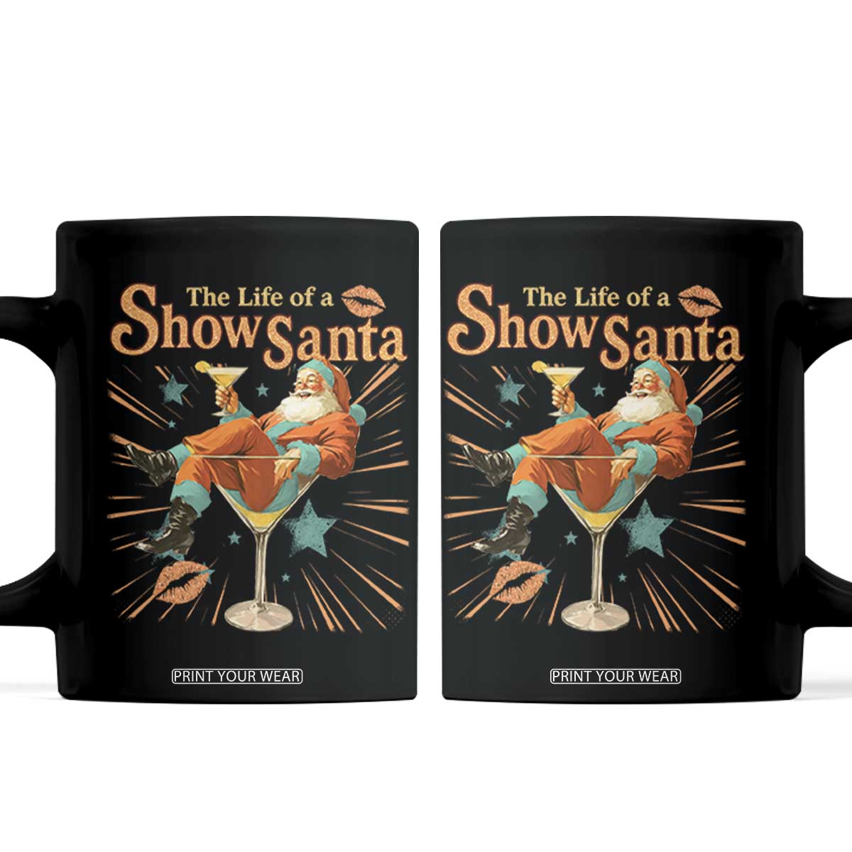 The Life Of The Show Santa Coffee Mug Funny Christmas Orange Santa TS11 Black Print Your Wear