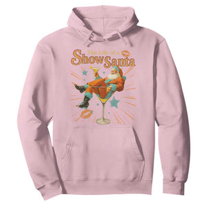 The Life Of The Show Santa Hoodie Funny Christmas Orange Santa TS11 Light Pink Print Your Wear