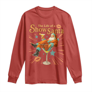The Life Of The Show Santa Long Sleeve Shirt Funny Christmas Orange Santa TS11 Red Print Your Wear