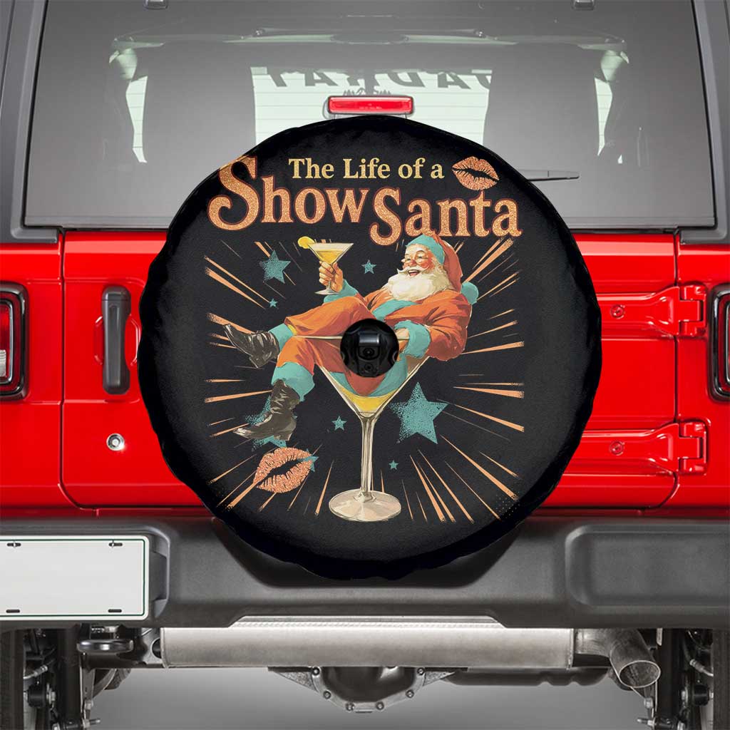 The Life Of The Show Santa Spare Tire Cover Funny Christmas Orange Santa TS11 Black Print Your Wear
