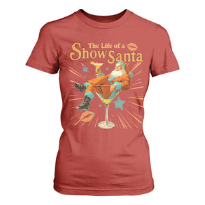 The Life Of The Show Santa T Shirt For Women Funny Christmas Orange Santa TS11 Red Print Your Wear