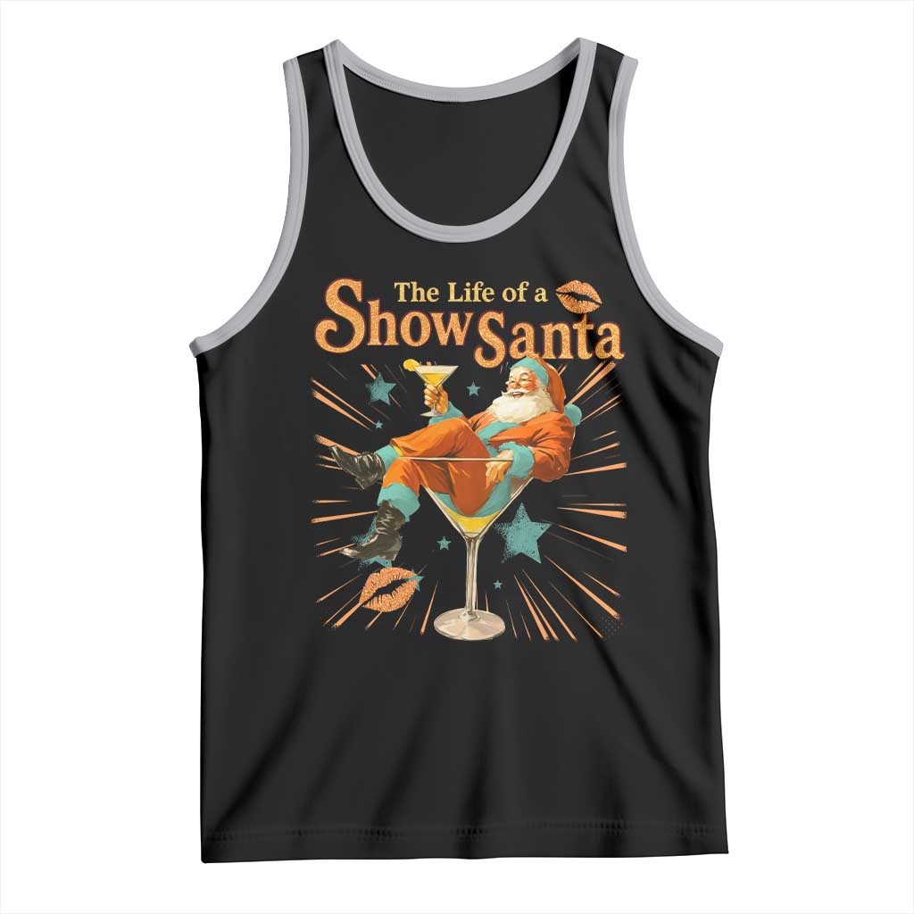 The Life Of The Show Santa Tank Top Funny Christmas Orange Santa TS11 Black Athletic Heather Print Your Wear