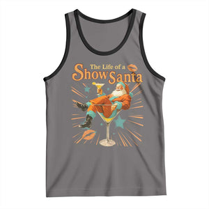 The Life Of The Show Santa Tank Top Funny Christmas Orange Santa TS11 Deep Heather Black Print Your Wear
