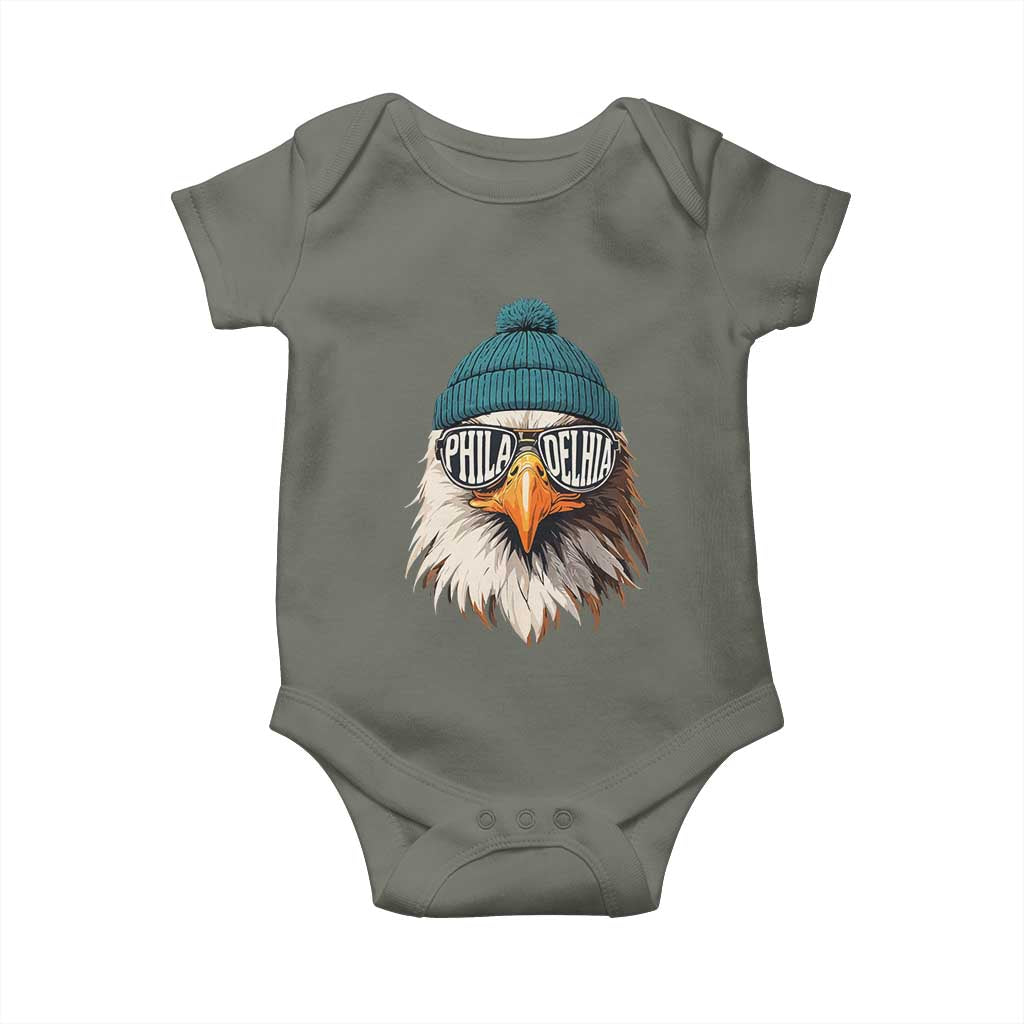 Philadelphia Fan Baby Onesie Eagles Sport Philly Fan Game Day TS11 Military Green Print Your Wear