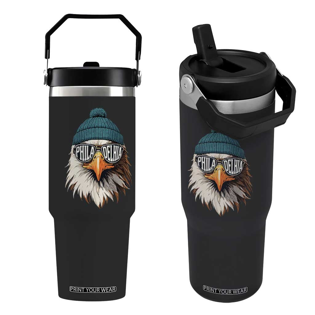 Funny PFE Game Day Flip Straw Tumbler Green Sunglasses Football Lover TS11 One Size: 30 oz Black Print Your Wear