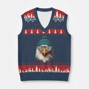 Funny PFE Game Day V-Neck Knit Sweater Vest Green Sunglasses Football Lover TS11 Navy Red Print Your Wear
