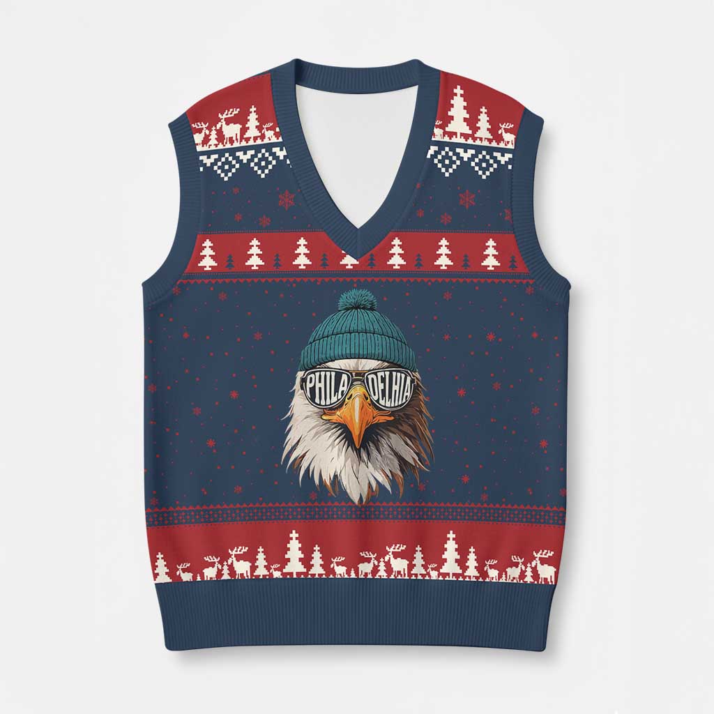 Funny PFE Game Day V-Neck Knit Sweater Vest Green Sunglasses Football Lover TS11 Navy Red Print Your Wear