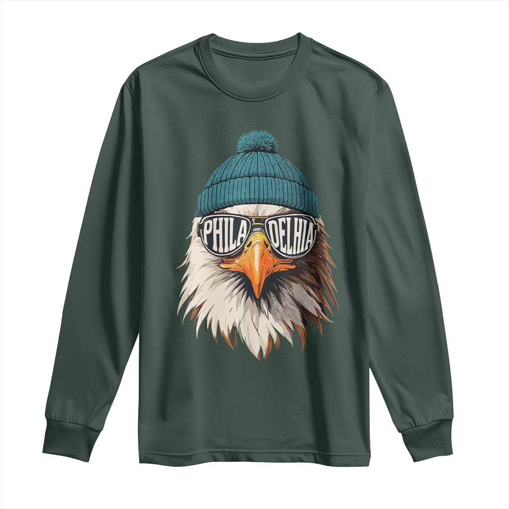 Funny PFE Game Day Long Sleeve Shirt Green Sunglasses Football Lover TS11 Dark Forest Green Print Your Wear
