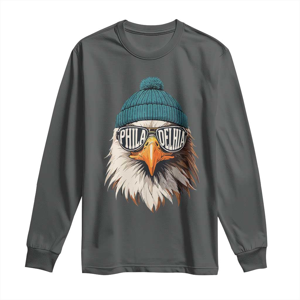 Funny PFE Game Day Long Sleeve Shirt Green Sunglasses Football Lover TS11 Dark Heather Print Your Wear