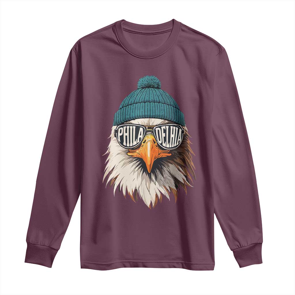 Funny PFE Game Day Long Sleeve Shirt Green Sunglasses Football Lover TS11 Maroon Print Your Wear