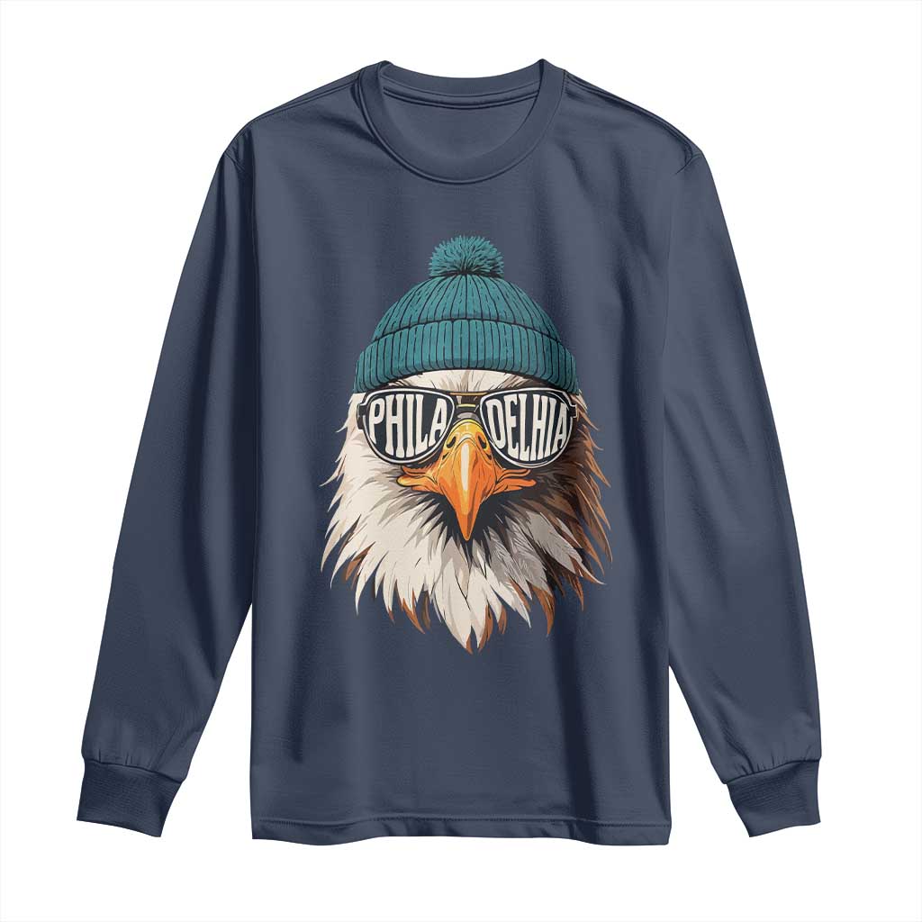 Funny PFE Game Day Long Sleeve Shirt Green Sunglasses Football Lover TS11 Navy Print Your Wear