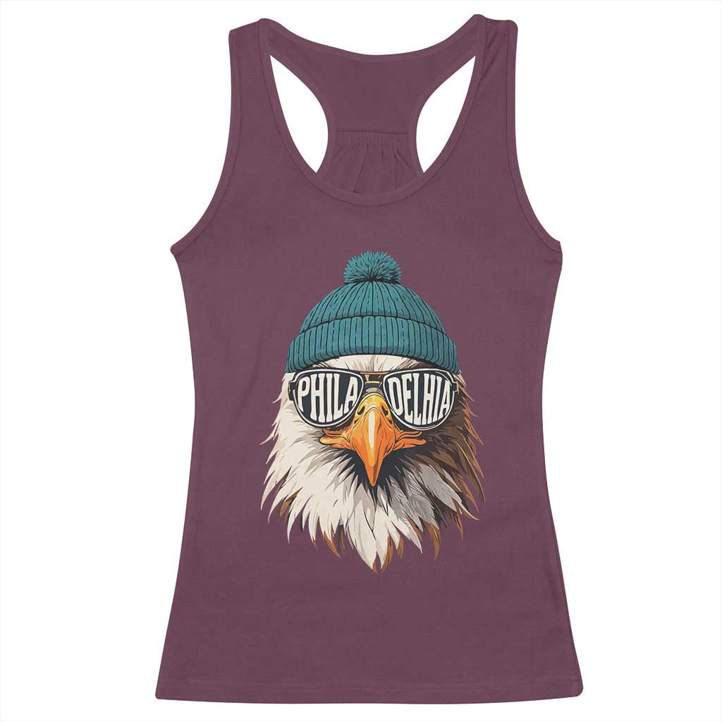 Funny PFE Game Day Racerback Tank Top Green Sunglasses Football Lover TS11 Maroon Print Your Wear