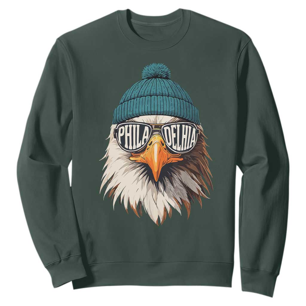 Funny PFE Game Day Sweatshirt Green Sunglasses Football Lover TS11 Dark Forest Green Print Your Wear