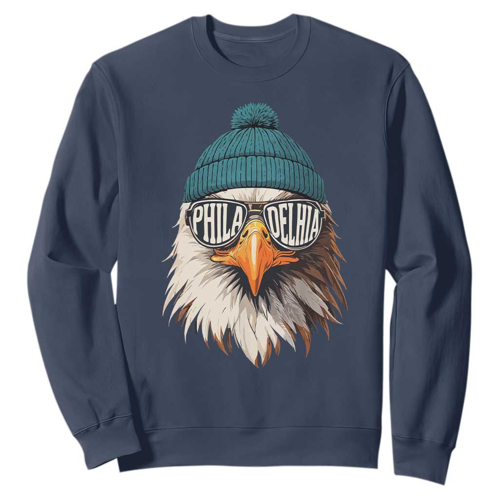 Funny PFE Game Day Sweatshirt Green Sunglasses Football Lover TS11 Navy Print Your Wear