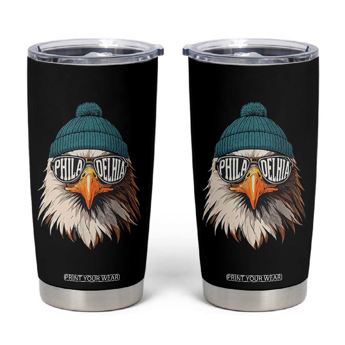 Funny PFE Game Day Tumbler Cup Green Sunglasses Football Lover TS11 Black Print Your Wear