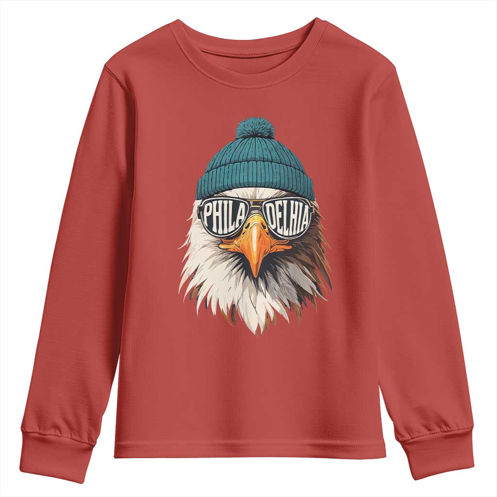 Funny PFE Game Day Youth Sweatshirt Green Sunglasses Football Lover TS11 Red Print Your Wear
