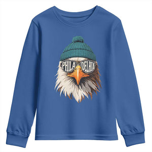 Funny PFE Game Day Youth Sweatshirt Green Sunglasses Football Lover TS11 Royal Blue Print Your Wear