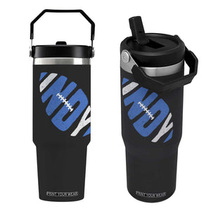 IFC Blue Football Lovers Game Day Flip Straw Tumbler TS11 One Size: 30 oz Black Print Your Wear
