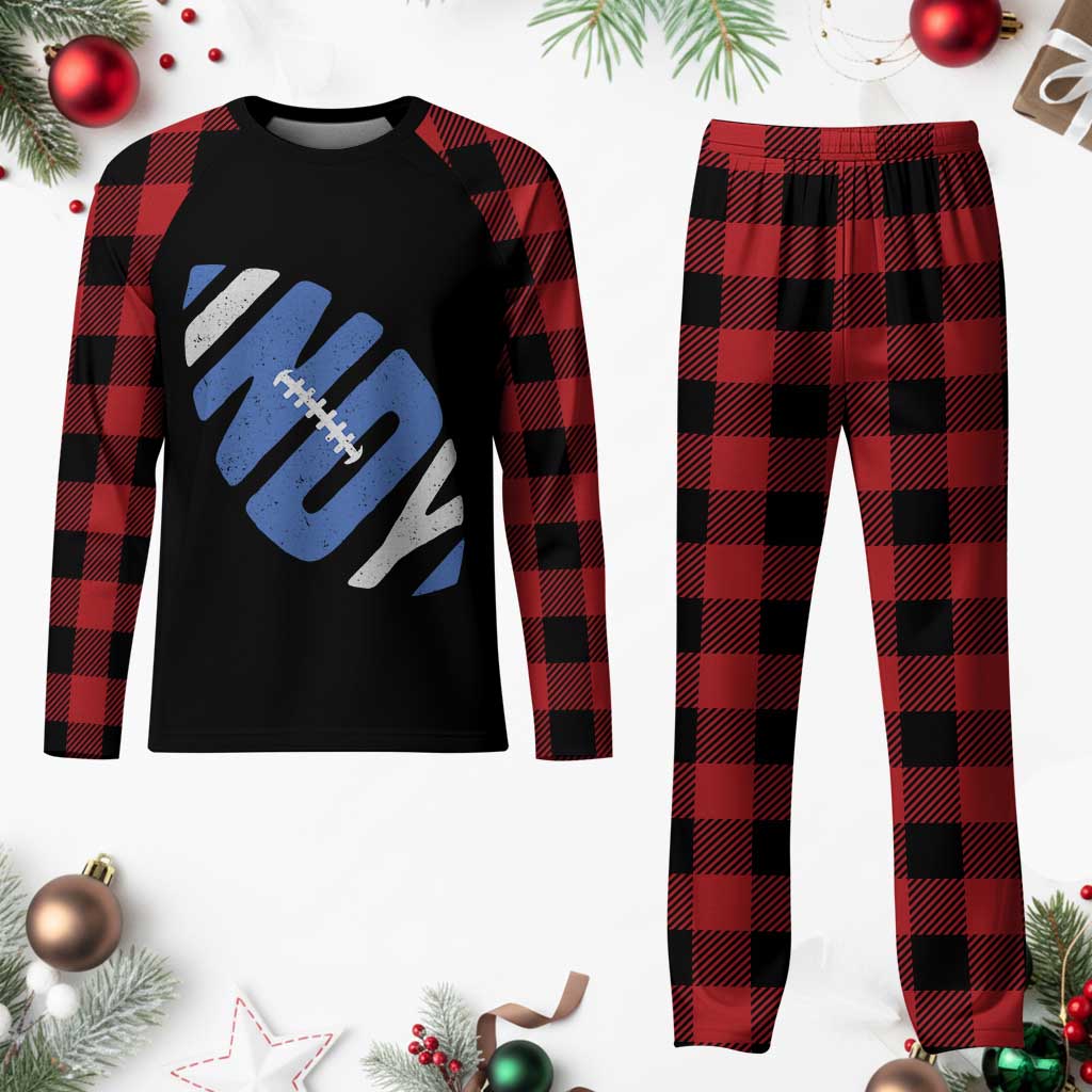 IFC Blue Football Lovers Game Day Plaid Pajama Set TS11 Buffalo Plaid Print Your Wear