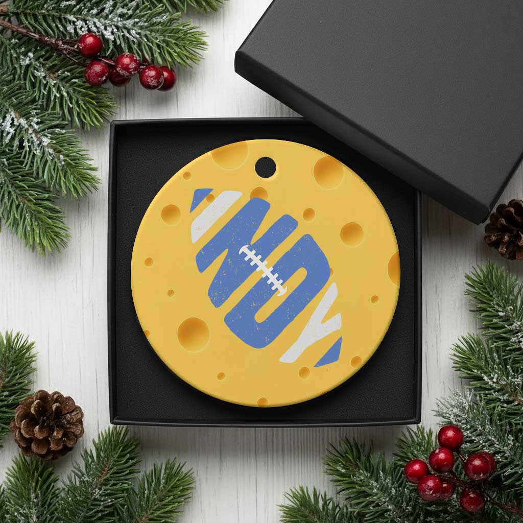 IFC Blue Football Lovers Game Day Ceramic Ornament TS11 1pc Yellow Cheese Print Your Wear